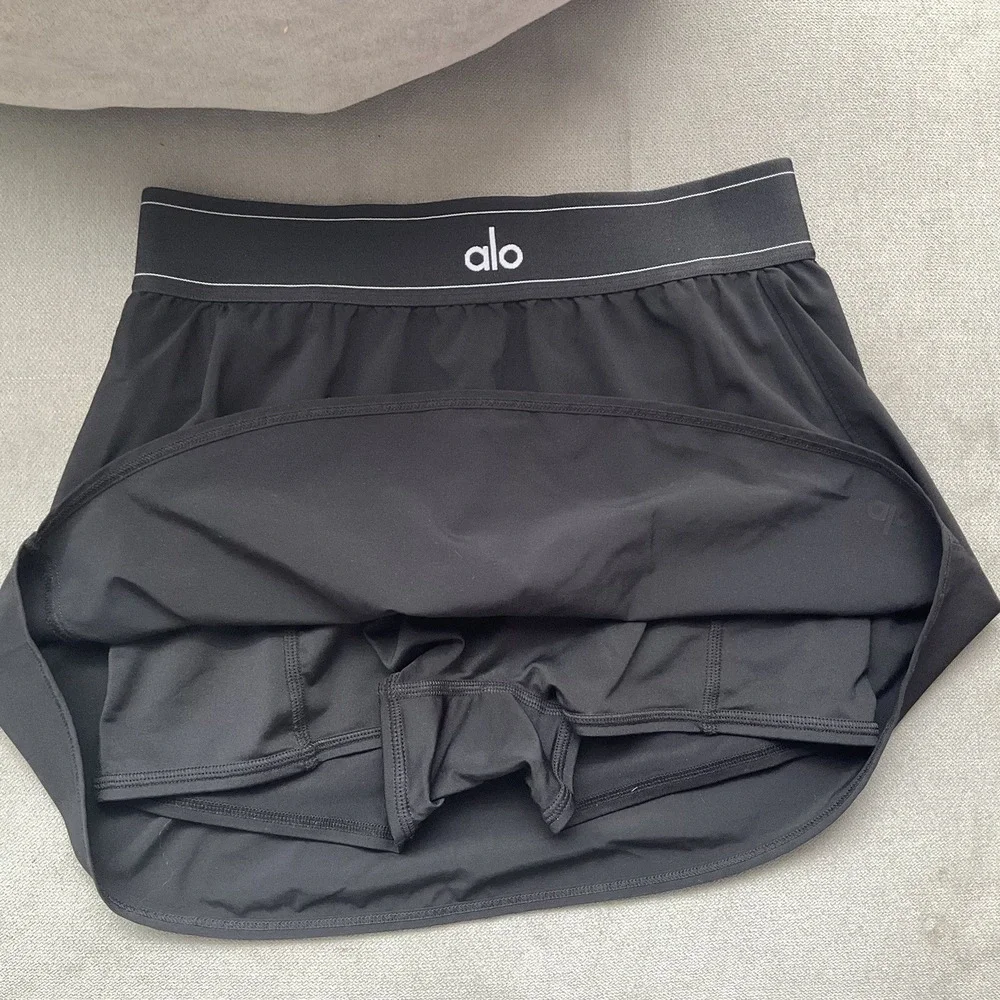 Alo Yoga Match Point Tennis Skirt Black Small